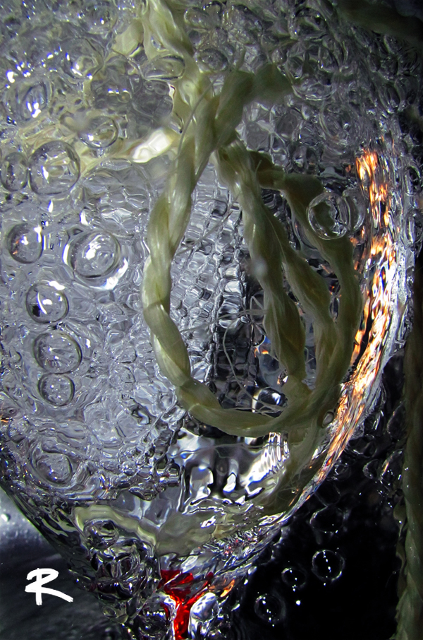 Running water in a glass